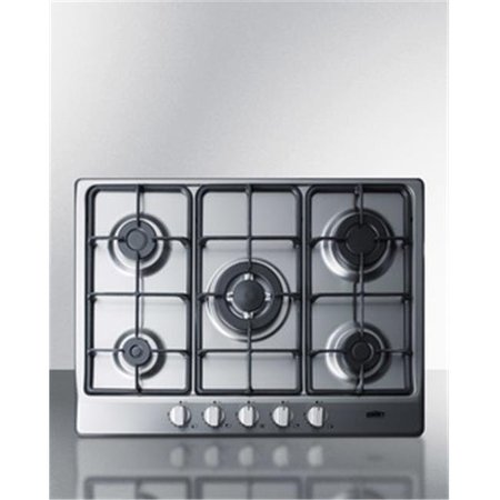 SUMMIT Summit GC527SS 27 in. 5 Burner Gas Cooktop & Stainless Steel Finish GC527SS